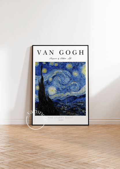 Van Gogh Starry Night Yıldızlı Gece Çerçevesiz Poster