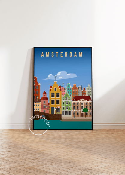 Amsterdam City Travel Çerçevesiz Poster