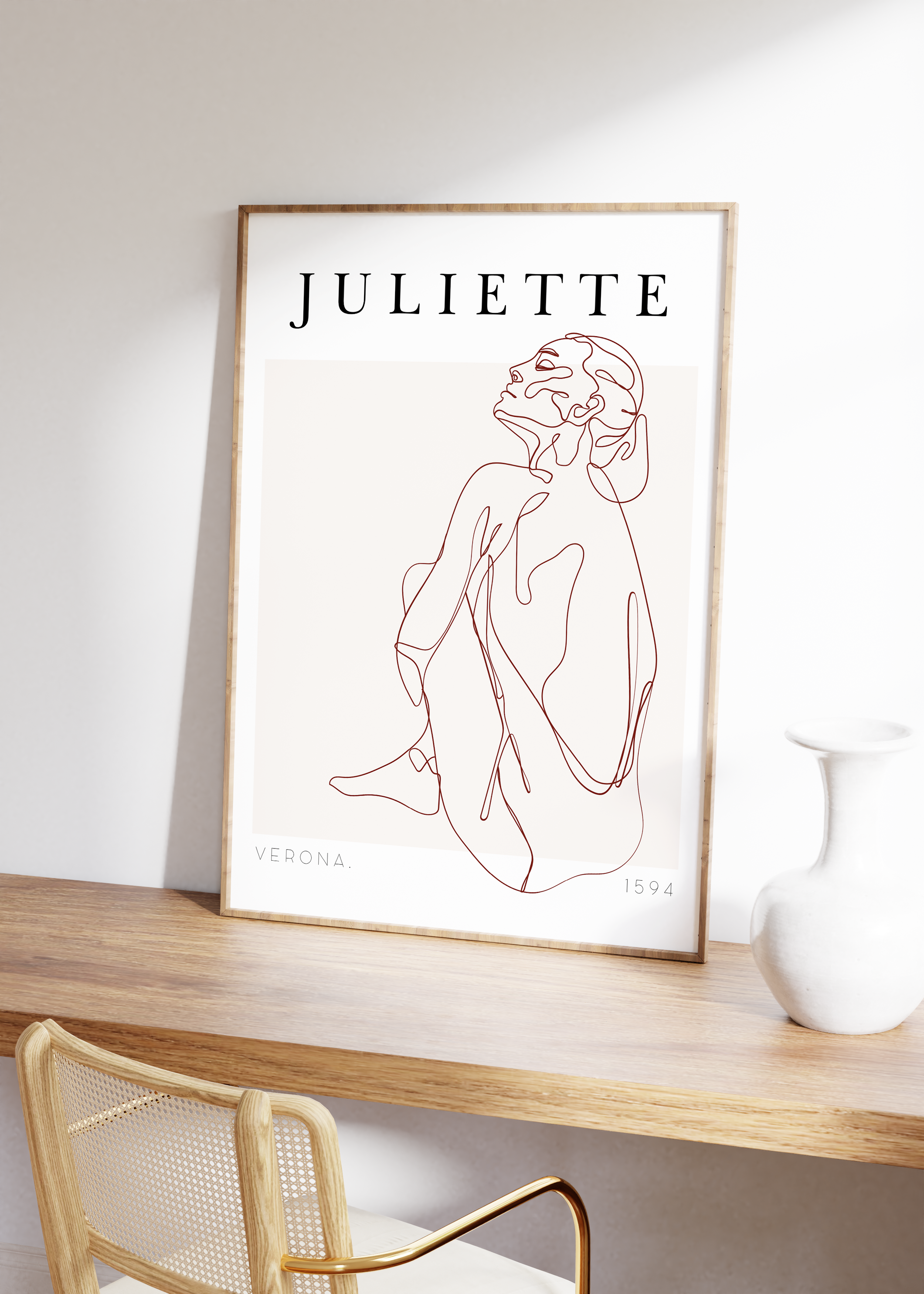 Juliette One Line Drawing Unframed Poster