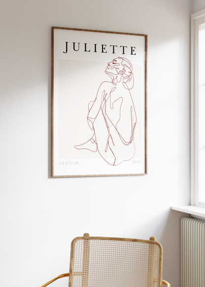 Juliette One Line Drawing Unframed Poster
