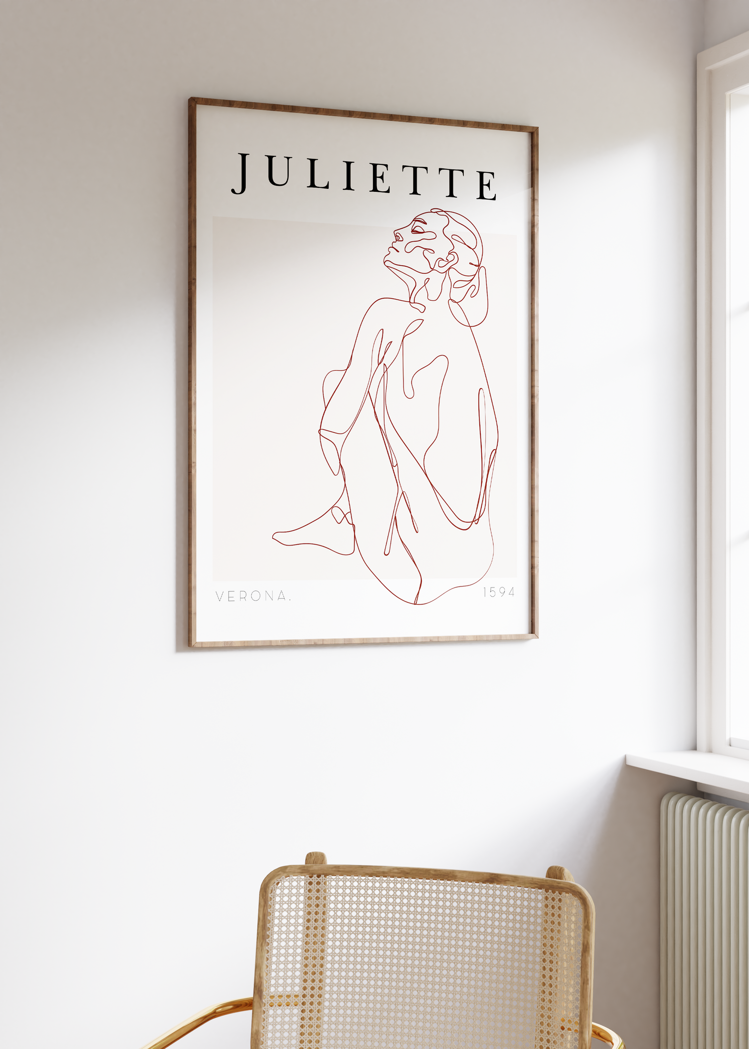 Juliette One Line Drawing Çerçevesiz Poster